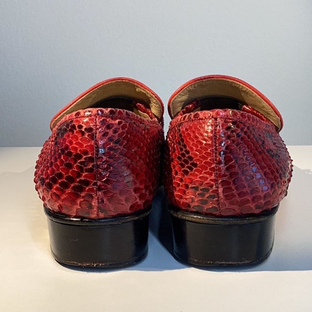 Women’s Gucci Vintage Red Python Leather Horsebit… - image 3